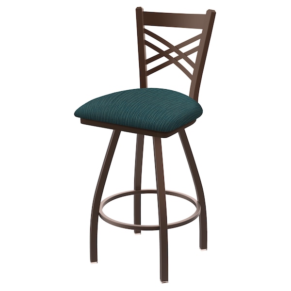 36" Swivel Bar Stool, Bronze Finish, Graph Tidal Seat